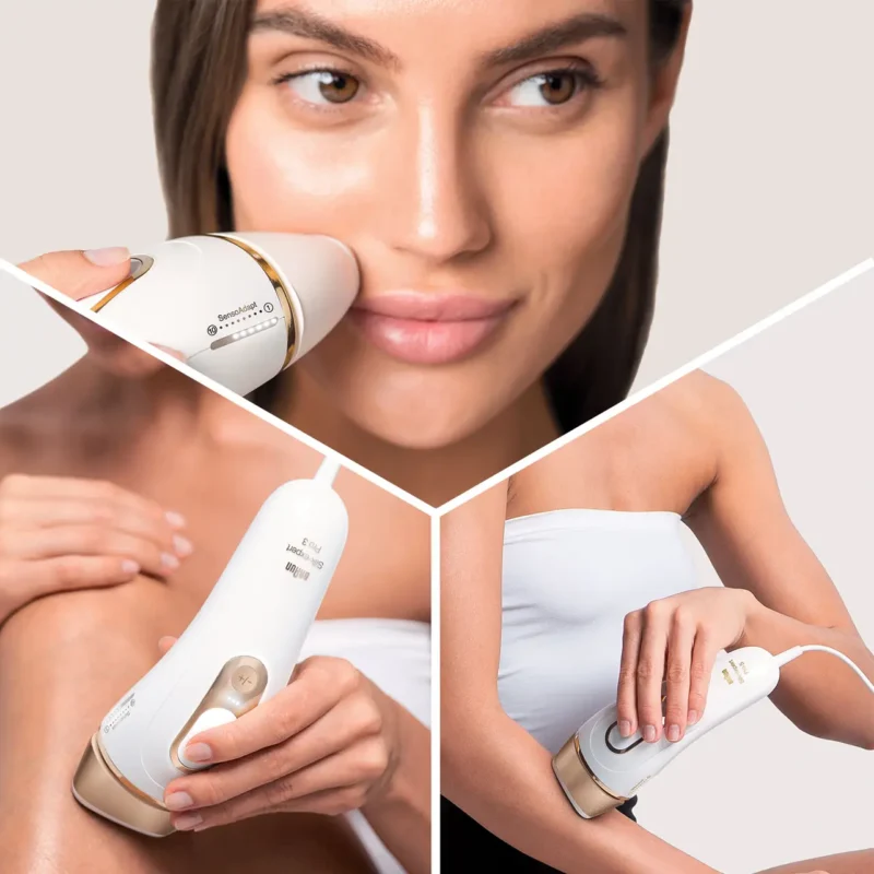 Épilateur laser compact sur fond neutre.