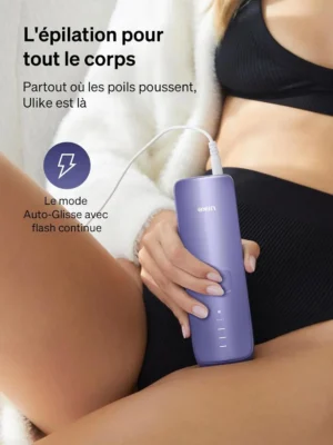 Utilisation de Ulike Air 3 sur les jambes pour une peau lisse.