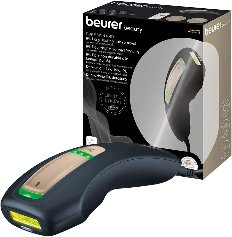 Beurer IPL 5800 Boîte de l'épilateur IPL Beurer 5800, packaging attractif.